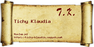 Tichy Klaudia névjegykártya