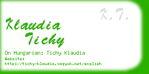 klaudia tichy business card